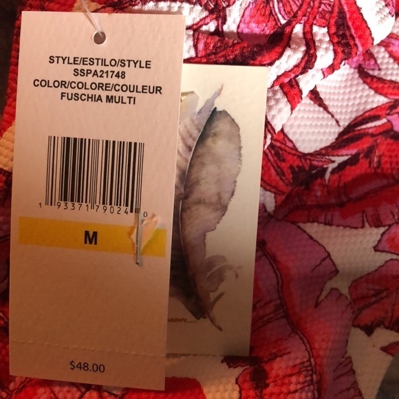 Jessica Simpson FUCHSIA MULTI Paradiso Palm O-Ring Swim Bottom, US Medium - Picture 3 of 5